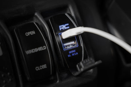 USB Switch Insert 2x1 with Logo Blue Back Light Rough Country
