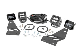 LED Light Kit Fog Mount 2 Inch Black Pair Spot Nissan Frontier (05-20) Rough Country