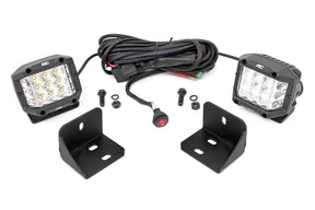 LED Light Rear Cab Mount 3 Inch Chrome Pair Wide Angle Can-Am Defender HD 5/HD 8/HD 9/HD 10 Rough Country