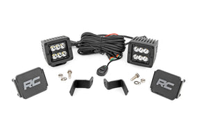 LED Light Kit Ditch Mount 2 Inch Black Pair Spot Ford F-150 (15-26)/F-150 Lightning (22-26) Rough Country
