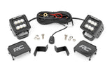 LED Light Kit Ditch Mount 2 Inch Black Pair Flood Ford F-150 (15-26)/F-150 Lightning (22-26) Rough Country