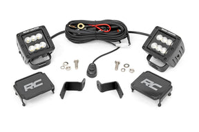 LED Light Kit Ditch Mount 2 Inch Black Pair Flood Ford F-150 (15-26)/F-150 Lightning (22-26) Rough Country