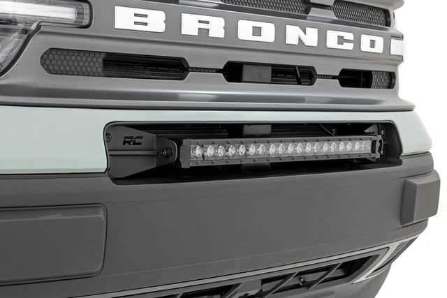 LED Light Kit Bumper Mount 20 Inch Black Single Row White DRL Ford Bronco Sport (21-26) Rough Country
