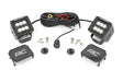 LED Light Kit Ditch Mount 2 Inch Black Pair Flood Pattern Ford Bronco (21-25) Rough Country
