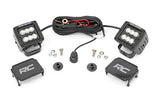 LED Light Kit Ditch Mount 2 Inch Black Pair Flood Pattern Ford Bronco (21-25) Rough Country