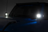 LED Light Kit Ditch Mount 2 Inch Black Pair Flood Pattern Ford Bronco (21-25) Rough Country