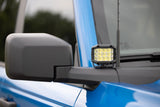 LED Light Kit Ditch Mount 2 Inch Black Pair Flood Pattern Ford Bronco (21-25) Rough Country