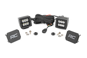 LED Light Kit Ditch Mount 2 Inch Black Pair Spot Pattern Ford Bronco (21-25) Rough Country
