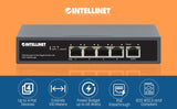 Intellinet 68W PoE-Powered 5-Port Gigabit Switch Intellinet