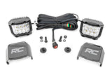 LED Light Kit Ditch Mount 2 Inch Chrome Pair Wide Ford Bronco 4WD (21-25) Rough Country