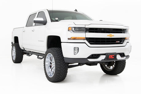 LED Ditch Light Kit 2in Black Pair White DRL Silverado/Sierra 1500 (14-18 & Classic) Rough Country