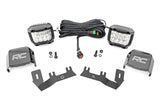 LED Ditch Light Kit 3in OSRAM Pair Wide Silverado/Sierra 1500 (14-18 & Classic) Rough Country