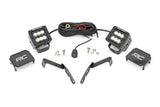 LED Light Kit Ditch Mount 2 Inch Black Pair Flood Chevy 1500 & Silverado/Sierra 2500HD/3500HD (07-14) Rough Country