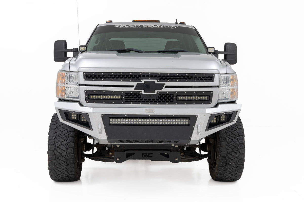 LED Light Kit Ditch Mount 2 Inch Black Pair Flood Chevy 1500 & Silverado/Sierra 2500HD/3500HD (07-14) Rough Country