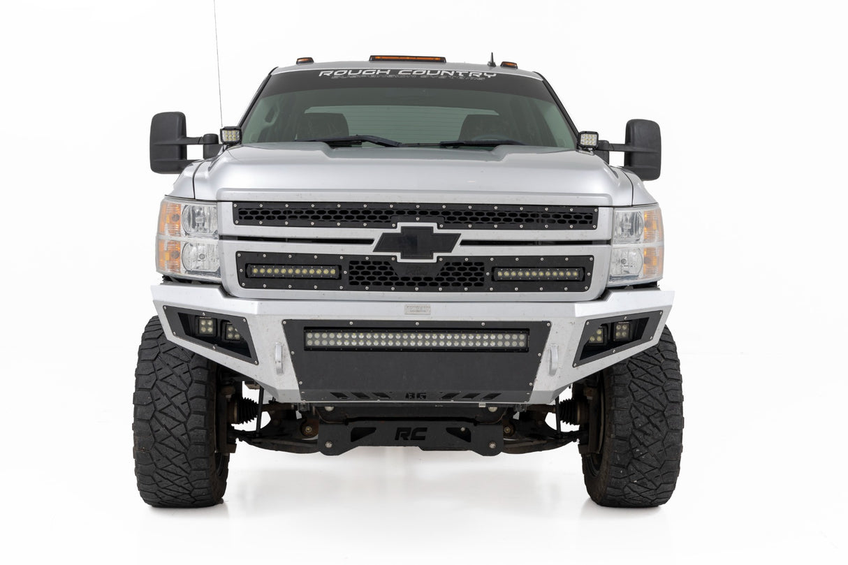LED Light Ditch Mount 2 Inch Black Pair White DRL Chevy 1500 (2007-2013) Rough Country