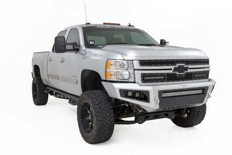 LED Light Ditch Mount 2 Inch Black Pair White DRL Chevy 1500 (2007-2013) Rough Country