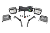 LED Light Kit Ditch Mount 3 Inch OSRAM Wide Chevy 1500 & Silverado/Sierra 2500HD/3500HD (07-14) Rough Country