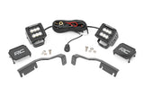 LED Light Kit Ditch Mount 2 Inch Black Pair Flood Nissan Frontier (22-26) Rough Country
