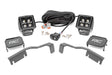 LED Light Kit Ditch Mount 2 Inch Black Pair White DRL Nissan Frontier (22-26) Rough Country