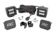 LED Light Kit Ditch Mount 2 Inch Black Pair Spot Toyota Tundra (22-26) Rough Country