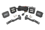LED Light Kit Ditch Mount 2 Inch Black Pair Spot Toyota Tacoma (16-23) Rough Country