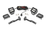 LED Light Kit Ditch Mount 2 Inch Black Pair Flood Toyota Tacoma (16-23) Rough Country