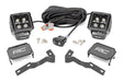 LED Light Kit Ditch Mount 2 Inch Black Pair White DRL Toyota Tacoma (05-15) Rough Country