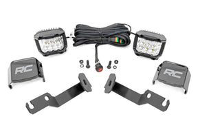 LED Light Kit Ditch Mount 3 Inch OSRAM Wide Toyota Tacoma 2WD/4WD (05-15) Rough Country