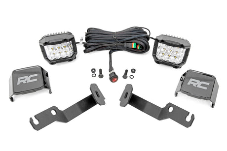 LED Light Kit Ditch Mount 3 Inch OSRAM Wide Toyota Tacoma 2WD/4WD (05-15) Rough Country