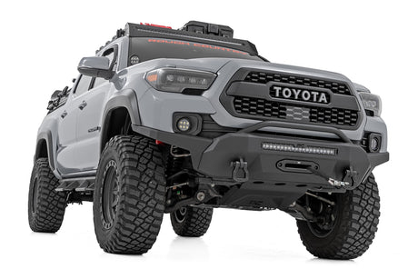 LED Fog Light Kit 3.5 Inch Round Black Series Amber DRL Toyota Tacoma (16-23) Rough Country
