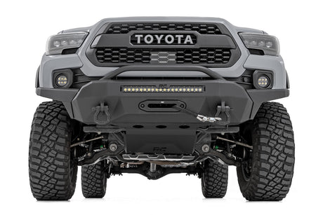 LED Fog Light Kit 3.5 Inch Round Black Series Amber DRL Toyota Tacoma (16-23) Rough Country