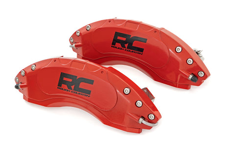 Caliper Covers Front and Rear Red Jeep Wrangler JK/Wrangler Unlimited (07-18) Rough Country