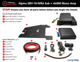 Alpine Mono Plug & Play Amp & SBV-10-WRA Sub Bundle I '07- '18 JK Wrangler