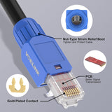 RJ45 CAT6A Tool-Free Plug – 6 Pack, Gold-Plated UTP for 23–26AWG VCELINK