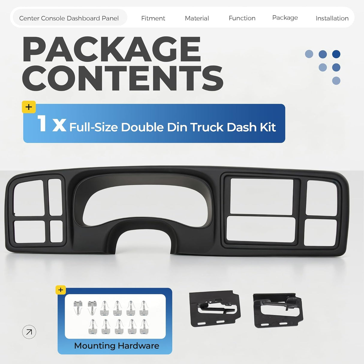 Double DIN Dash Cover Kit for 1999-2002 Chevy GMC Trucks