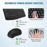 Wireless Keyboard & Mouse Combo Full-Size w/ Palm Rest Black #KBM-2400 Radio Shack