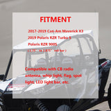 Adjustable CB Antenna Mount with Spring Mounting Base Flag Bracket for 1 3/4” to 1 7/8” Roll Cage Compatible with 2017-2019 Can-Am Maverick HJSIUTV