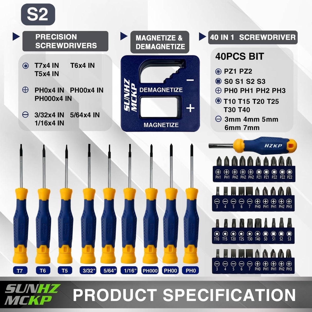 Magnetic Screwdriver Set 66-Piece – S2 Alloy Tool Steel with Storage Case TekShack