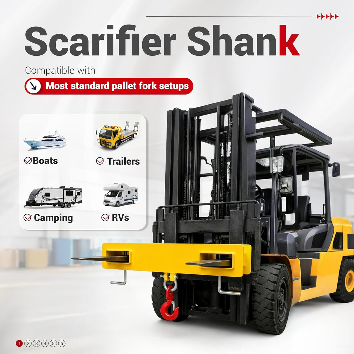 4800 lb Capacity Forklift Lifting Hook Attachment with Swivel
