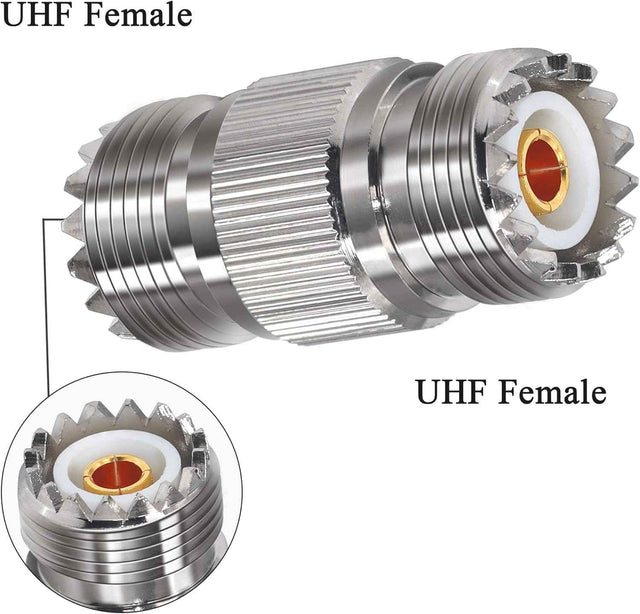 SO239 Female-to-Female UHF Coax Adapter (1-Pack) TekShack