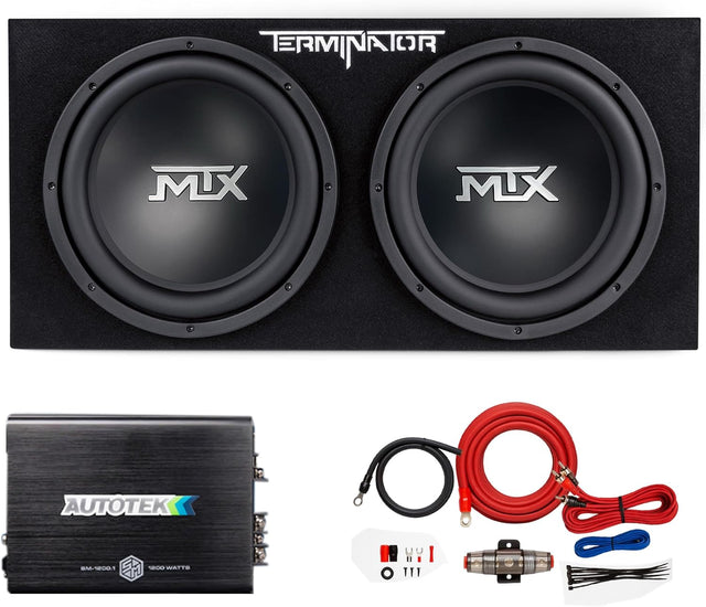 MTX TNE212DV2 Dual 12in Sealed Enclosure 400W (With Amplifier) MTX