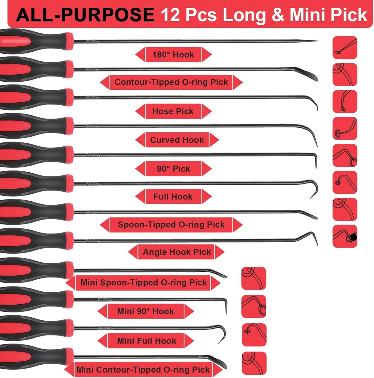 Keze 12 Pcs Pick and Hook Tool Set for Car Auto 012 12 Each