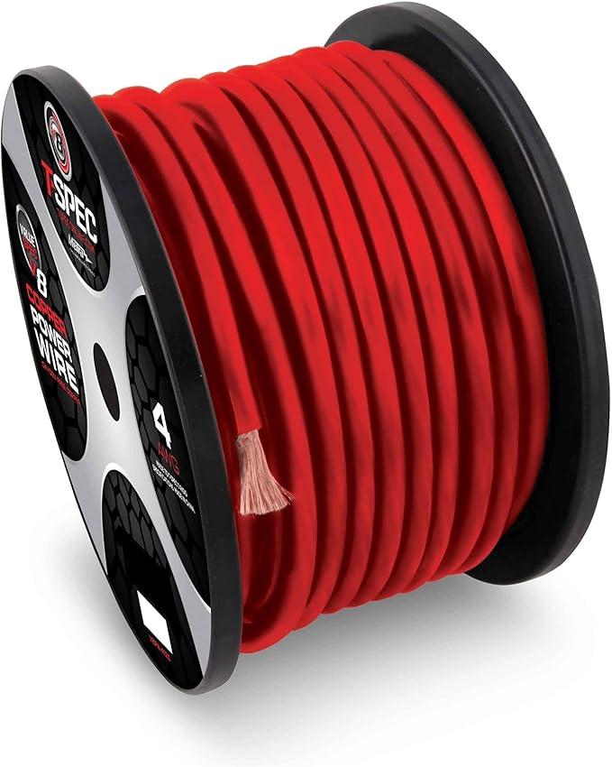 T-SPEC 4 AWG RED OFC POWER WIRE - v8GT SERIES SOLD BY THE FOOT