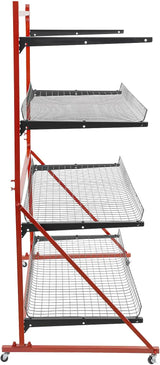 TTeralmon 3 Shelf Universal Auto Body Rolling Parts Storage Rack J-J-F-T-B-H