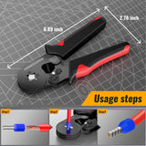 Ferrule Crimping Tool Kit with 1800PCS Wire Ferrules, Self-Adjusting Ratchet Crimper, 4-Corner Crimping Pliers for AWG 20-8 Electrical, Automotive & DIY Wiring TekShack