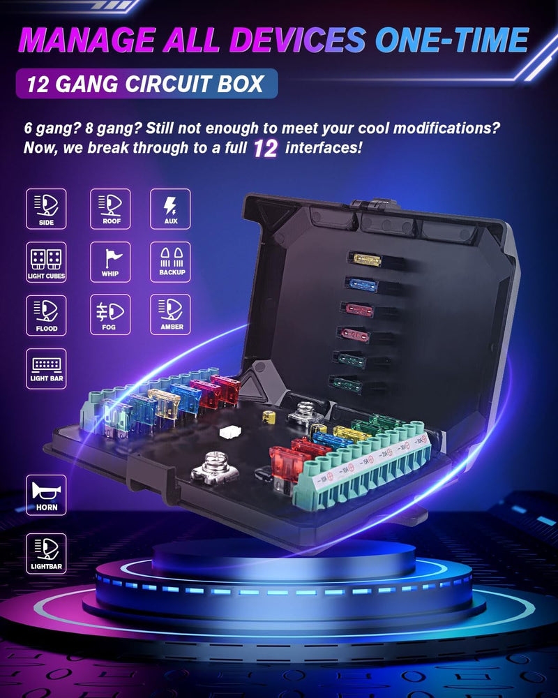 12-Gang Switch Panel With RGB And Remote Control Bluetooth App by GG Lighting