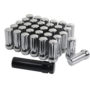 Complete Performance Bulge Acorn 9/16-18 Lug Nuts Splined - Chrome Complete Performance