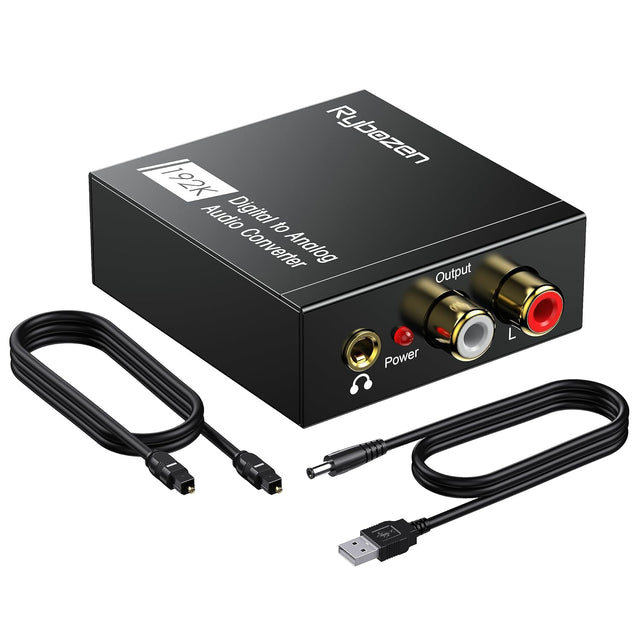 192KHz Digital to Analog Audio Converter DAC – Optical/Coax to RCA & 3.5mm Rybozen