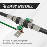 Coaxial Ground Block Connector F-Type RG6 3GHz Single Port TekShack