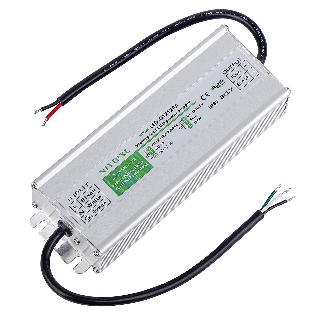 LED Driver 120 Watts Waterproof IP67 Power Supply TekShack